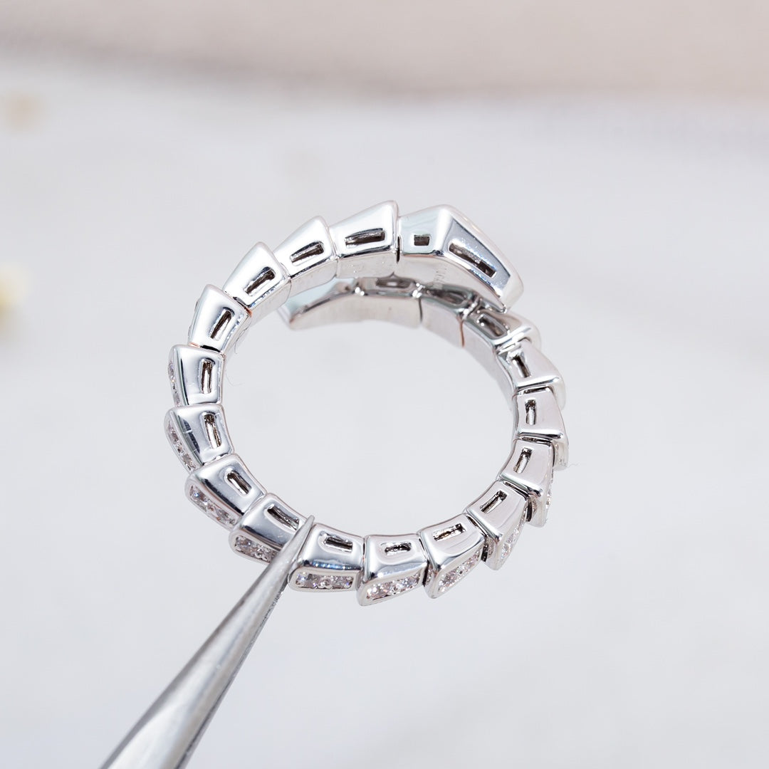 [OrnoraJewelry]SERPENTI RING SILVER DIAMOND PAVED 4MM