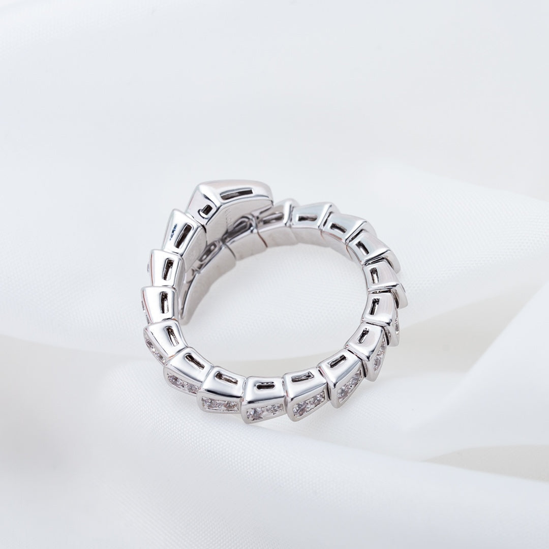 [OrnoraJewelry]SERPENTI RING SILVER DIAMOND PAVED 4MM