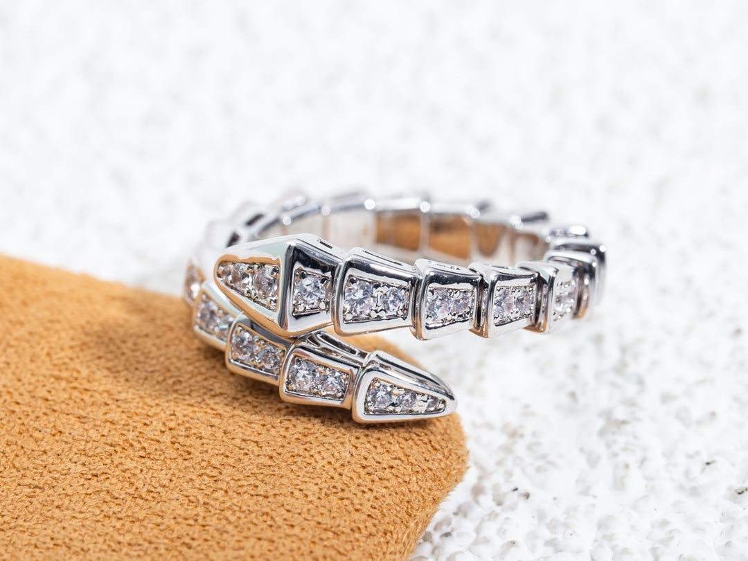 [OrnoraJewelry]SERPENTI RING SILVER DIAMOND PAVED 4MM