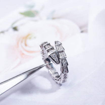 [OrnoraJewelry]SERPENTI RING SILVER DIAMOND PAVED 4MM