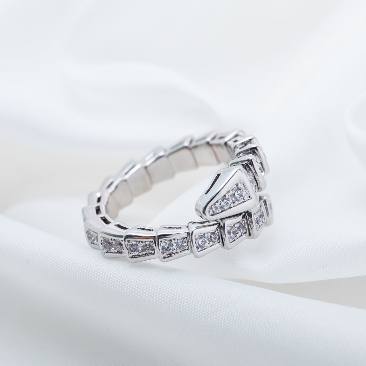 [OrnoraJewelry]SERPENTI RING SILVER DIAMOND PAVED 4MM