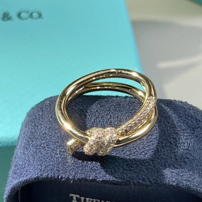 [Ornora Jewelry]KNOT RING DOUBLE ROW GOLD DIAMOND