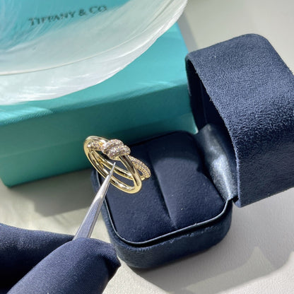 [Ornora Jewelry]KNOT RING DOUBLE ROW GOLD DIAMOND