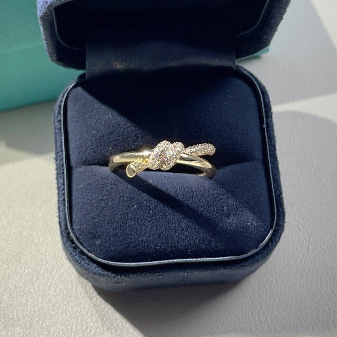 [Ornora Jewelry]KNOT RING DOUBLE ROW GOLD DIAMOND