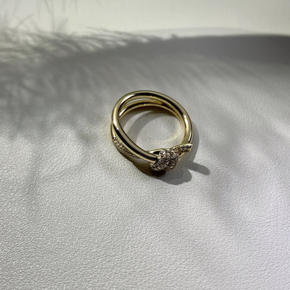 [Ornora Jewelry]KNOT RING DOUBLE ROW GOLD DIAMOND