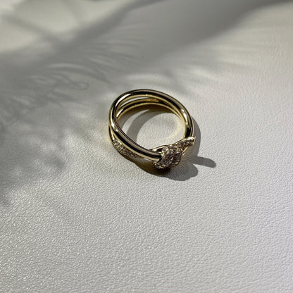 [Ornora Jewelry]KNOT RING DOUBLE ROW GOLD DIAMOND