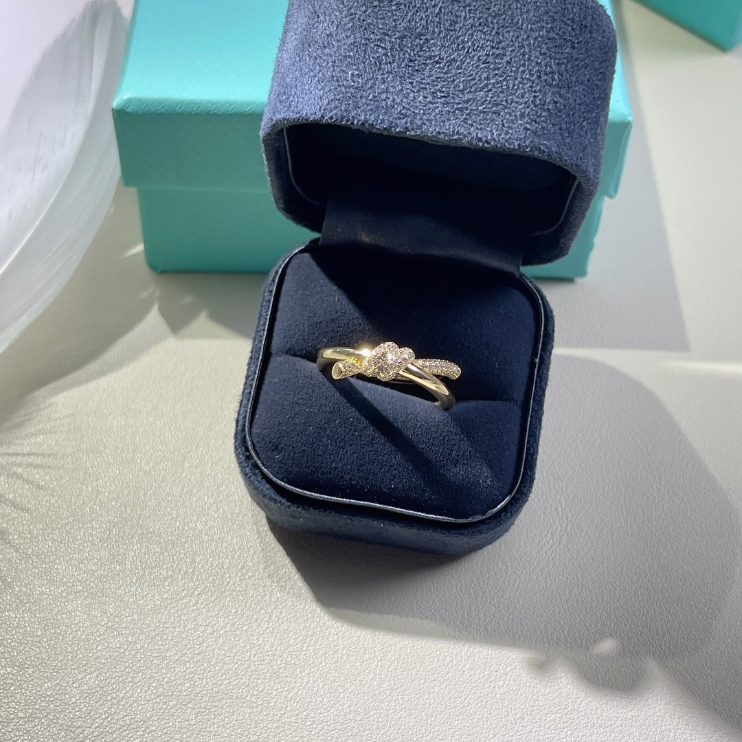 [Ornora Jewelry]KNOT RING DOUBLE ROW GOLD DIAMOND