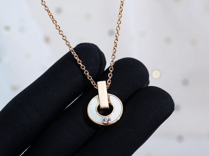 [OrnoraJewelry]GARI NECKLACE PINK GOLD MOP