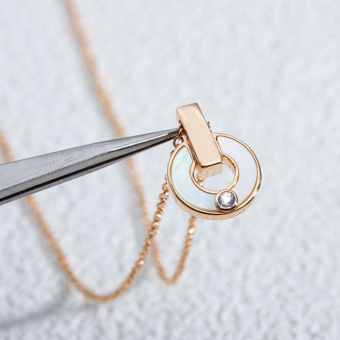 [OrnoraJewelry]GARI NECKLACE PINK GOLD MOP