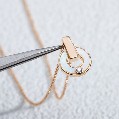 [OrnoraJewelry]GARI NECKLACE PINK GOLD MOP