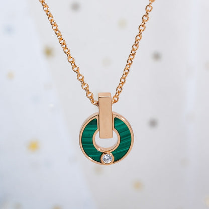 [OrnoraJewelry]GARI NECKLACE PINK GOLD MALACHITE