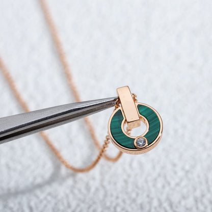 [OrnoraJewelry]GARI NECKLACE PINK GOLD MALACHITE
