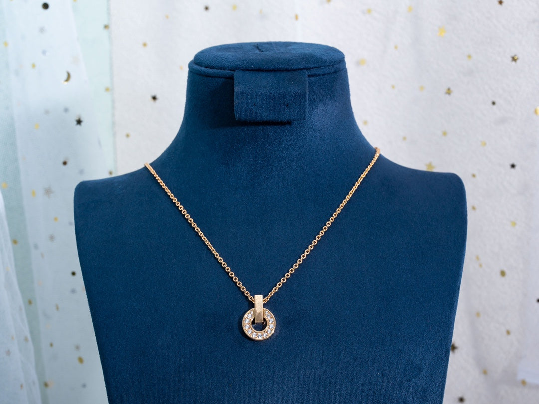 [OrnoraJewelry]GARI NECKLACE PINK GOLD DIAMOND
