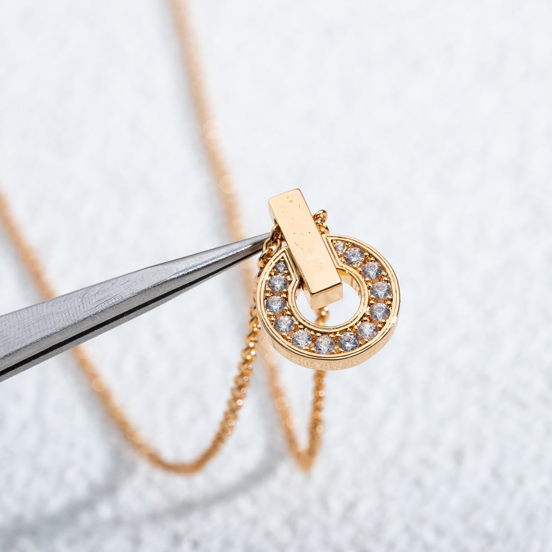 [OrnoraJewelry]GARI NECKLACE PINK GOLD DIAMOND