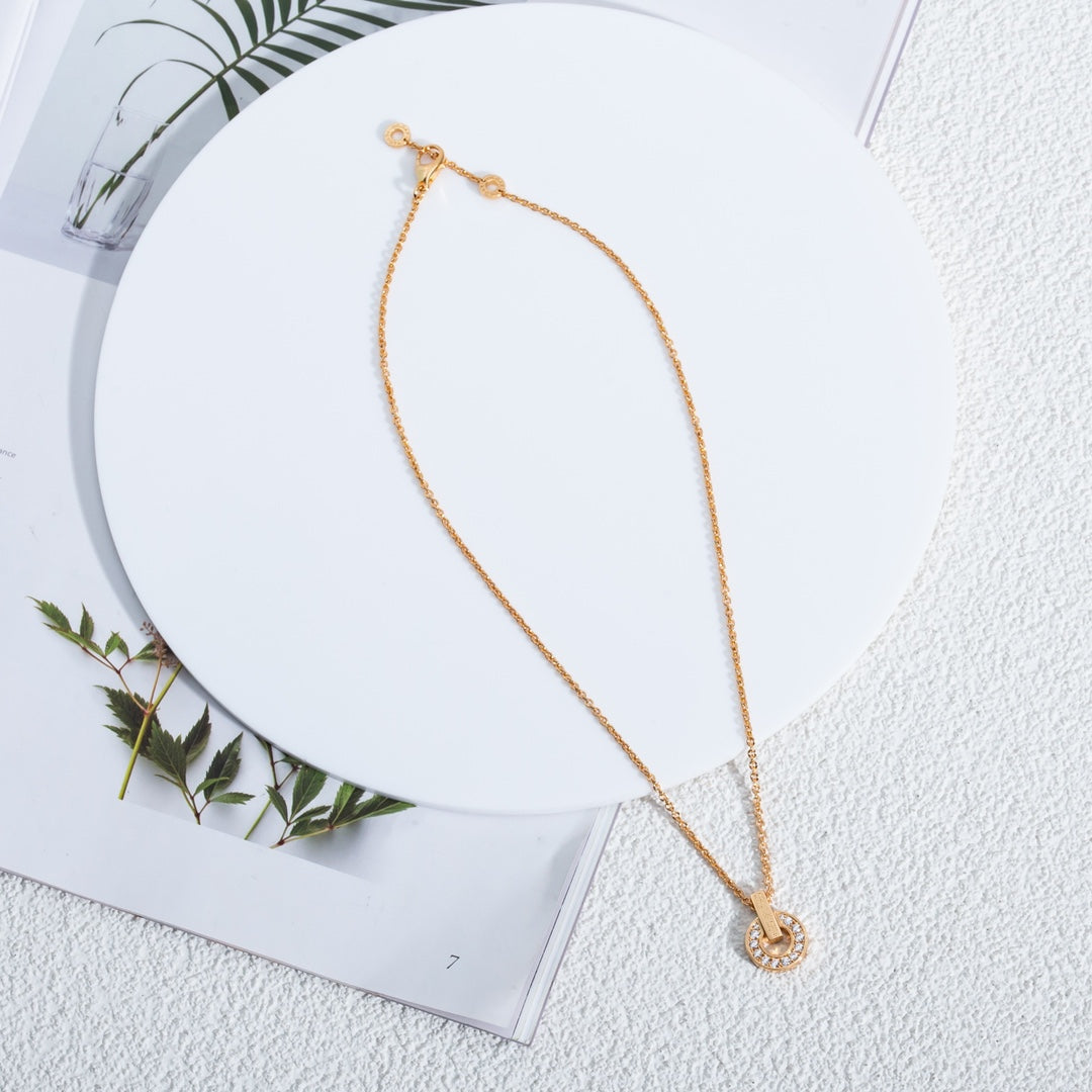 [OrnoraJewelry]GARI NECKLACE PINK GOLD DIAMOND