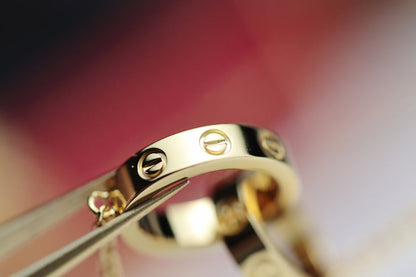 [OrnoraJewelry]LOVE NECKLACE DOUBLE RING GOLD