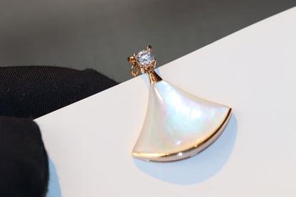 [OrnoraJewelry]DREAM NECKLACE WHITE MOP PINK GOLD 1 DIAMOND