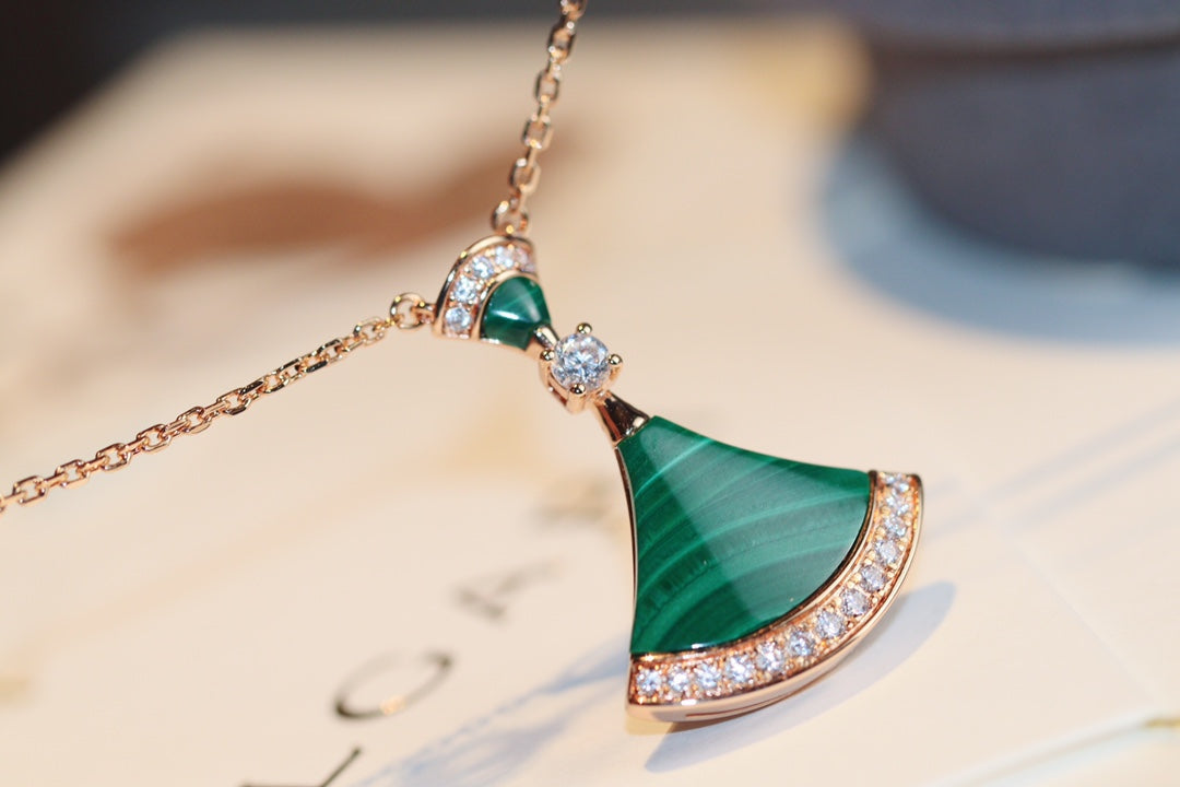 [OrnoraJewelry]DREAM NECKLACE MALACHITE DIAMOND