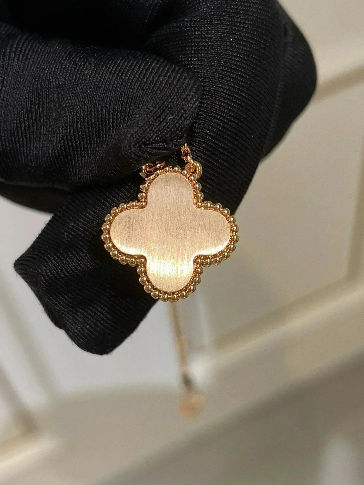 [OrnoraJewelry]CLOVER 15MM DIAMOND RHODONITE NECKLACE