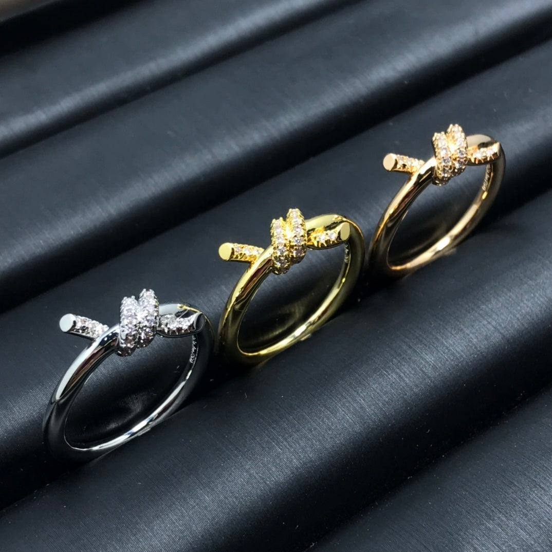 [Ornora Jewelry]KNOT RING 1.2MM DIAMOND