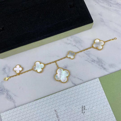 [OrnoraJewelry]MAGIC CLOVER MOP GOLD BRACELET 5 MOTIFS