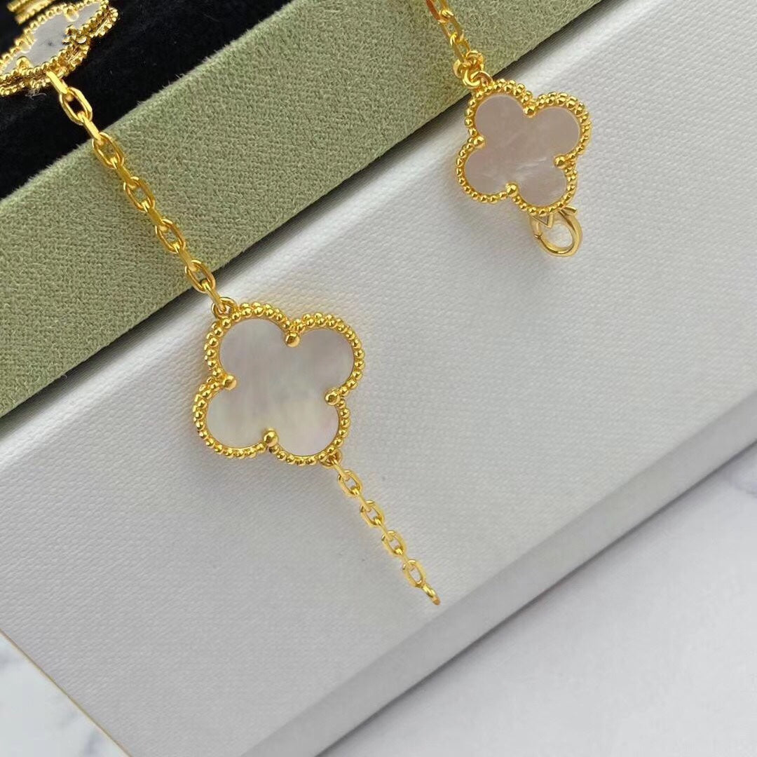 [OrnoraJewelry]MAGIC CLOVER MOP GOLD BRACELET 5 MOTIFS