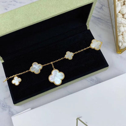 [OrnoraJewelry]MAGIC CLOVER MOP GOLD BRACELET 5 MOTIFS