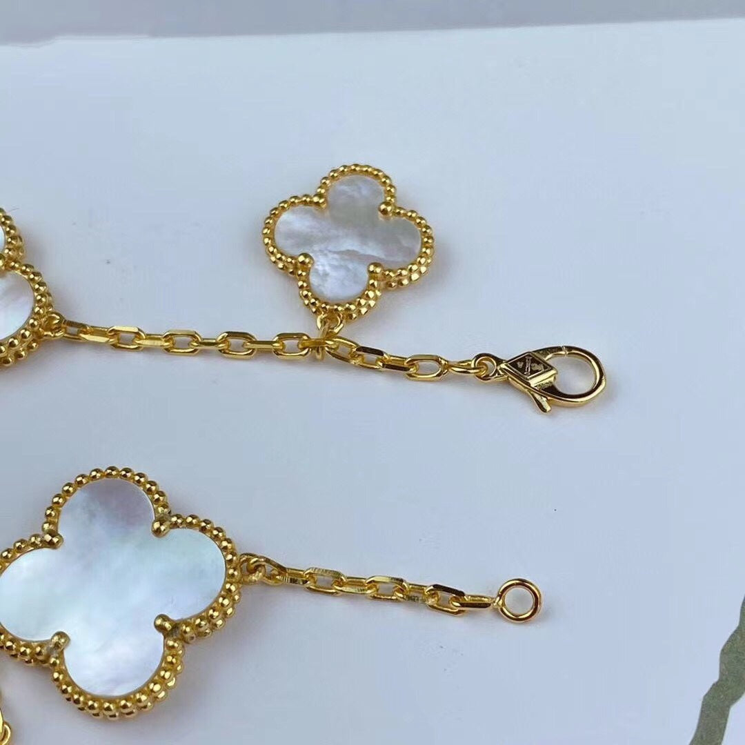 [OrnoraJewelry]MAGIC CLOVER MOP GOLD BRACELET 5 MOTIFS