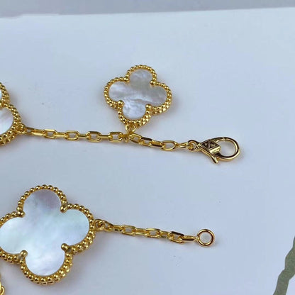 [OrnoraJewelry]MAGIC CLOVER MOP GOLD BRACELET 5 MOTIFS
