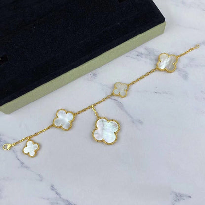 [OrnoraJewelry]MAGIC CLOVER MOP GOLD BRACELET 5 MOTIFS