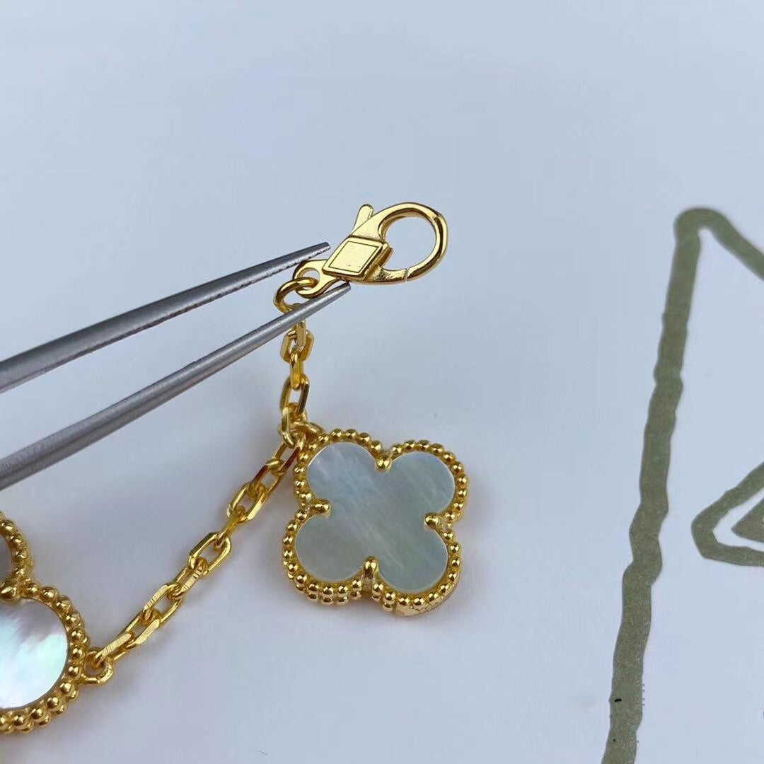 [OrnoraJewelry]MAGIC CLOVER MOP GOLD BRACELET 5 MOTIFS
