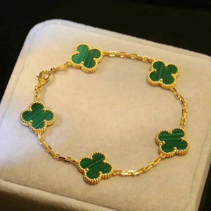 [OrnoraJewelry] CLOVER 5 MOTIF MALACHITE BRACELET COLLECTION