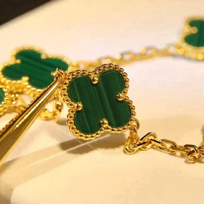 [OrnoraJewelry] CLOVER 5 MOTIF MALACHITE BRACELET COLLECTION