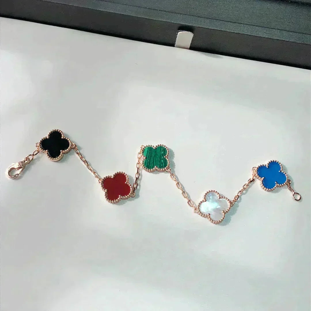 [OrnoraJewelry]CLOVER 5 MOTIFS MULTICOLOR BRACELET