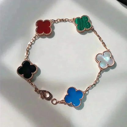 [OrnoraJewelry]CLOVER 5 MOTIFS MULTICOLOR BRACELET