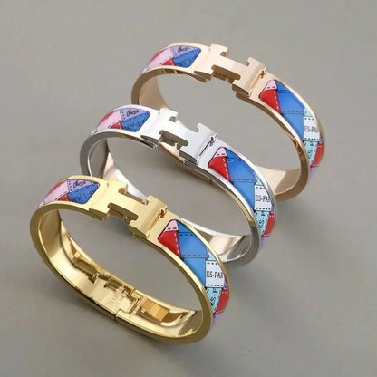[OrnoraJewelry]H BRACELET DOTTED BORDER 12MM