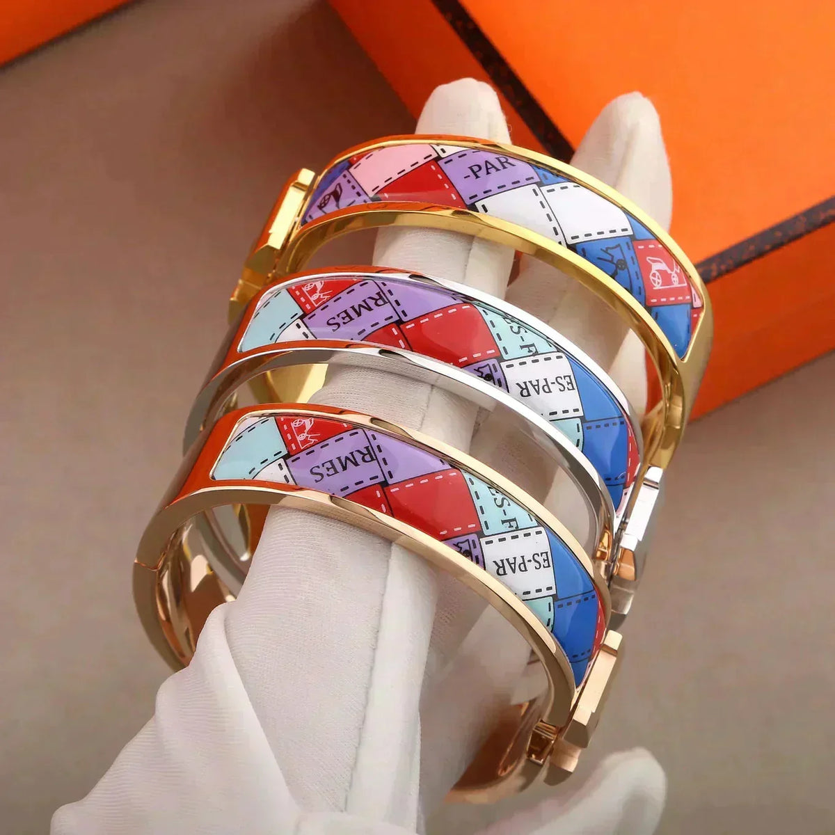 [OrnoraJewelry]H BRACELET DOTTED BORDER 12MM
