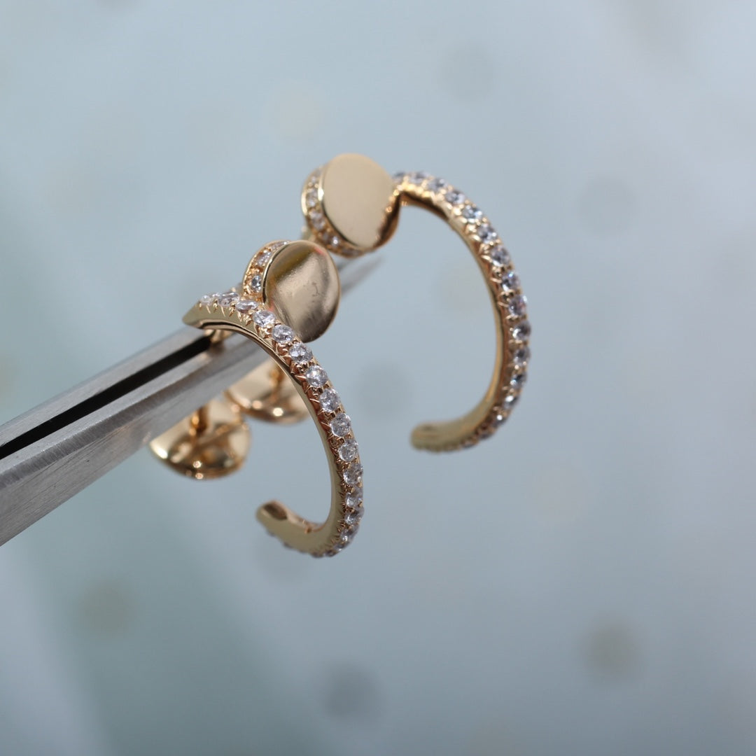 [OrnoraJewelry]JUSTE EARRINGS 12.75MM PINK GOLD DIAMOND