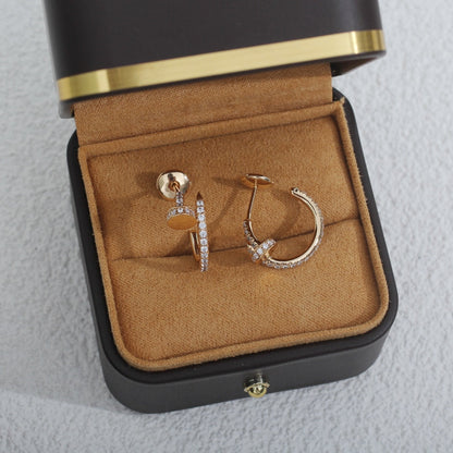 [OrnoraJewelry]JUSTE EARRINGS 12.75MM PINK GOLD DIAMOND