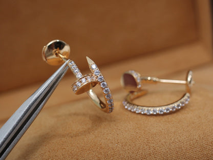 [OrnoraJewelry]JUSTE EARRINGS 12.75MM PINK GOLD DIAMOND