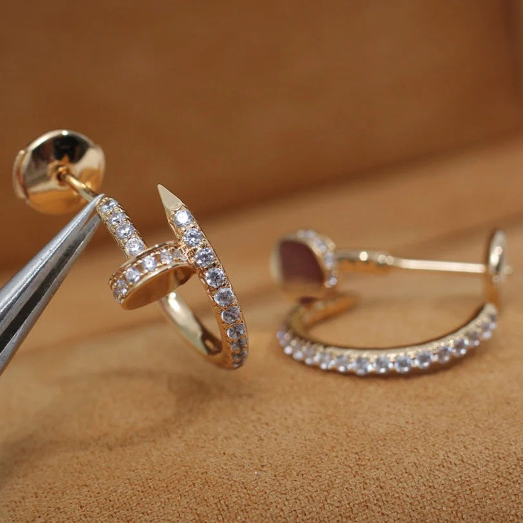 [OrnoraJewelry]JUSTE FULL DIAMOND SMALL EARRINGS