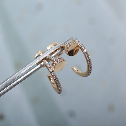 [OrnoraJewelry]JUSTE EARRINGS 12.75MM PINK GOLD DIAMOND