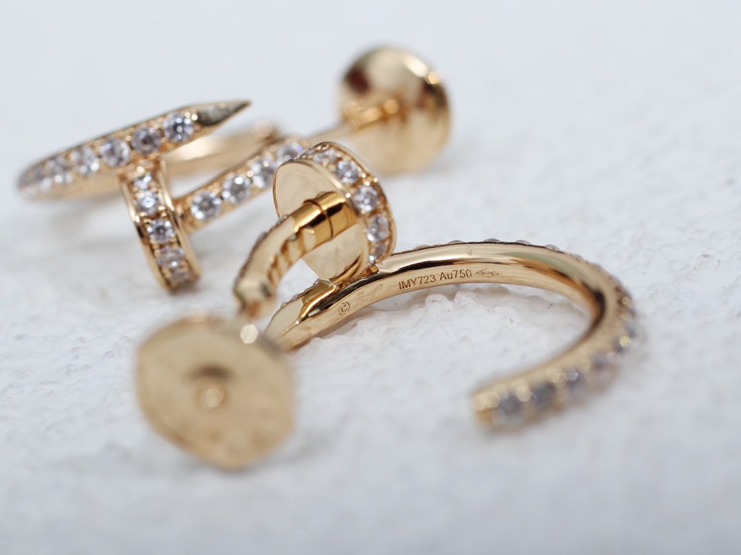[OrnoraJewelry]JUSTE EARRINGS 12.75MM PINK GOLD DIAMOND