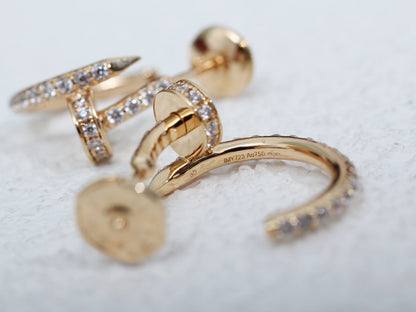 [OrnoraJewelry]JUSTE EARRINGS 12.75MM PINK GOLD DIAMOND