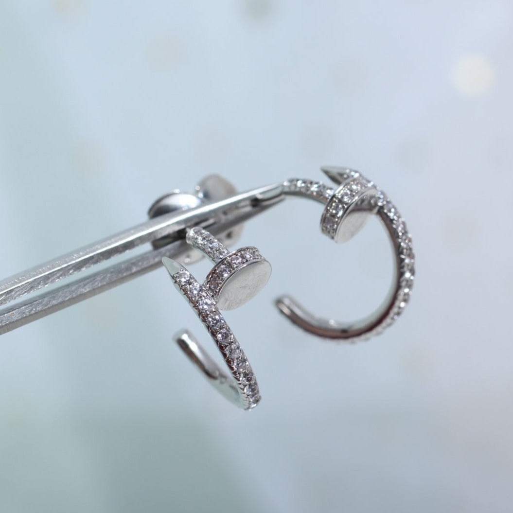 [OrnoraJewelry]JUSTE EARRINGS 12.75MM SILVER DIAMOND