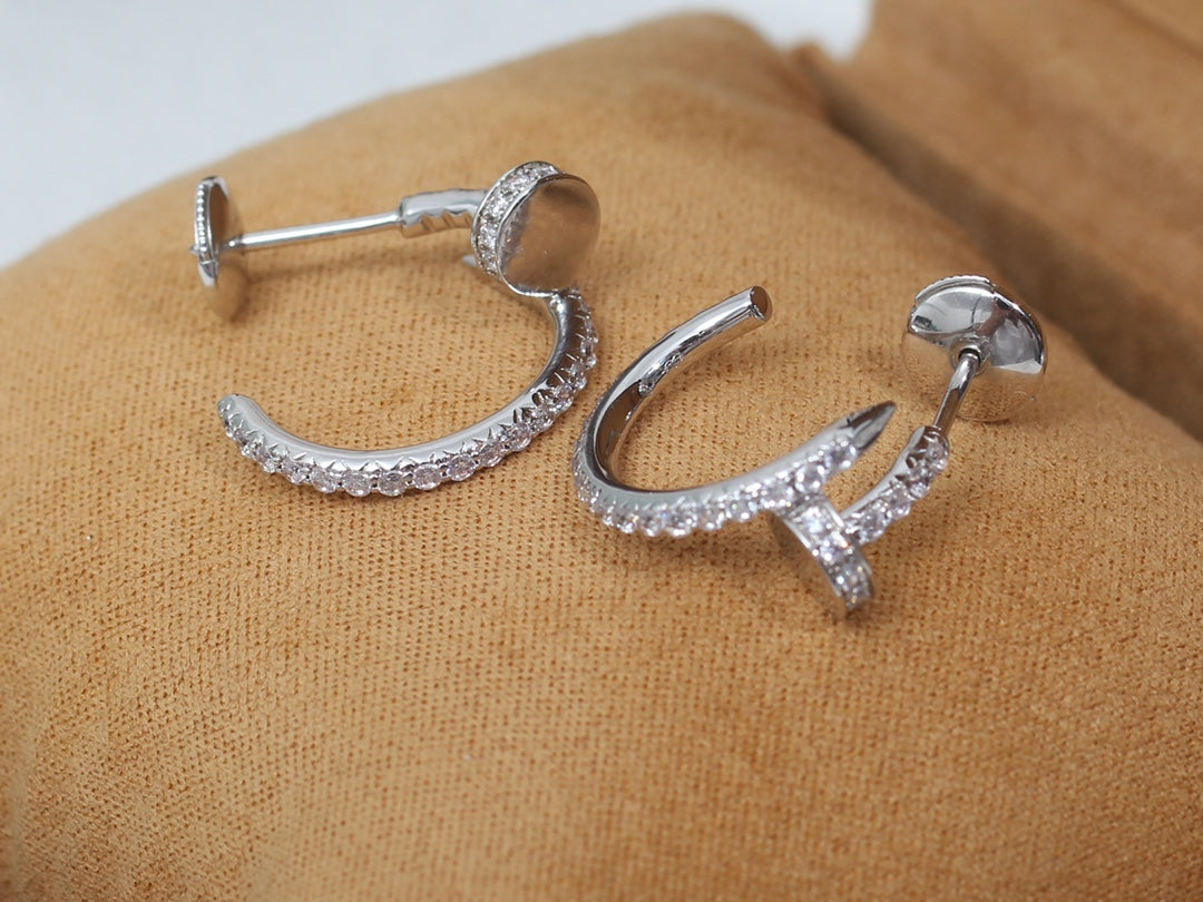 [OrnoraJewelry]JUSTE EARRINGS 12.75MM SILVER DIAMOND