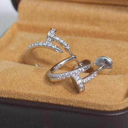 [OrnoraJewelry]JUSTE EARRINGS 12.75MM SILVER DIAMOND