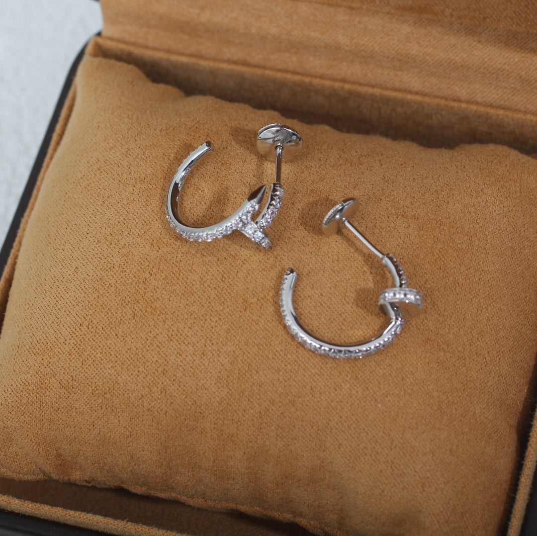 [OrnoraJewelry]JUSTE EARRINGS 12.75MM SILVER DIAMOND
