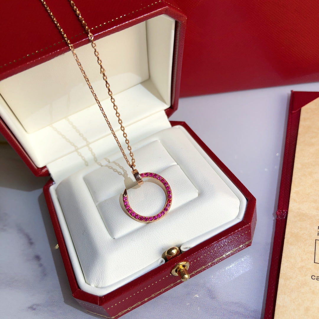 [OrnoraJewelry]JUSTE NECKLACE GOLD RED DIAMONDS