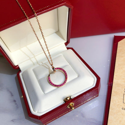 [OrnoraJewelry]JUSTE NECKLACE GOLD RED DIAMONDS
